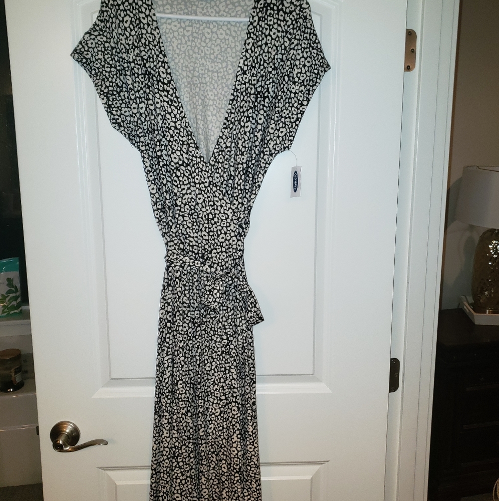 Wrap-Front Dolman-Sleeve Midi Dress